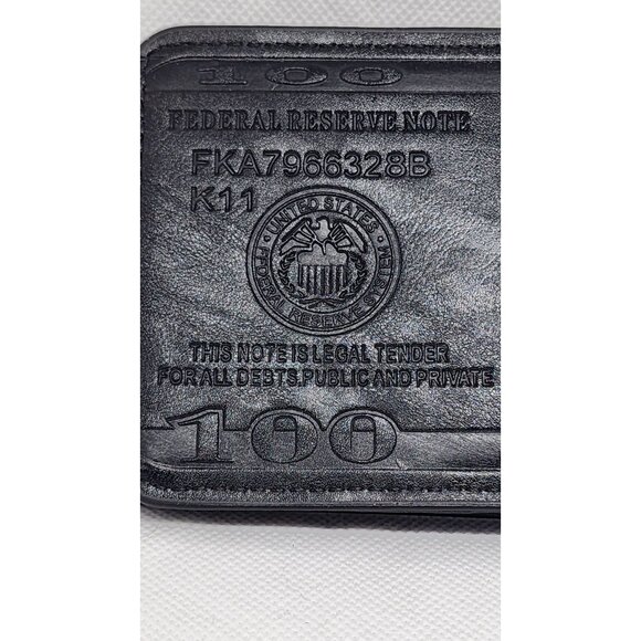 Black Faux Leather US Dollar Wallet: Multi-card Slots, Magnetic Snap Closure - Picture 10 of 13